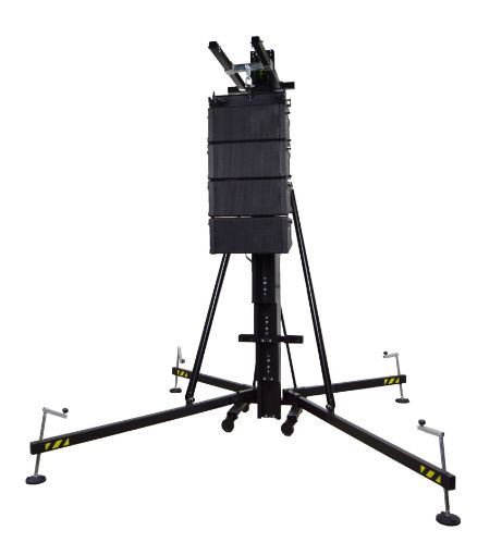 Picture of Aluminium front loading tower w/ double handle winch. Blk