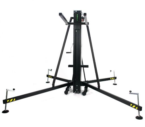 Picture of Aluminium front loading tower with double handle winch. Blk