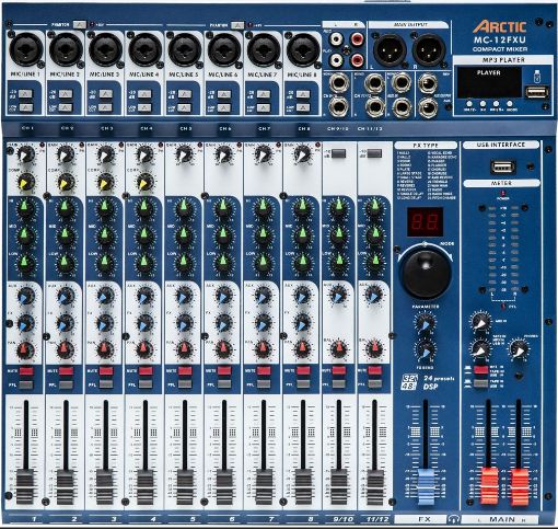 Picture of Audio Mixer 8 Mono, 2 Stereo, Effects, USB Interface