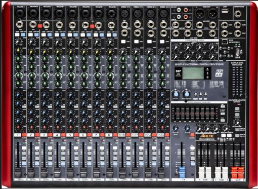 Picture of Audio Mixer 8 Mono, 4 Stereo, Effects, USB Interface