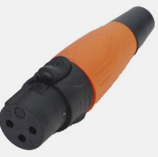 Picture of XLR Connector, 3P Female.  Heavy Duty Nylon body