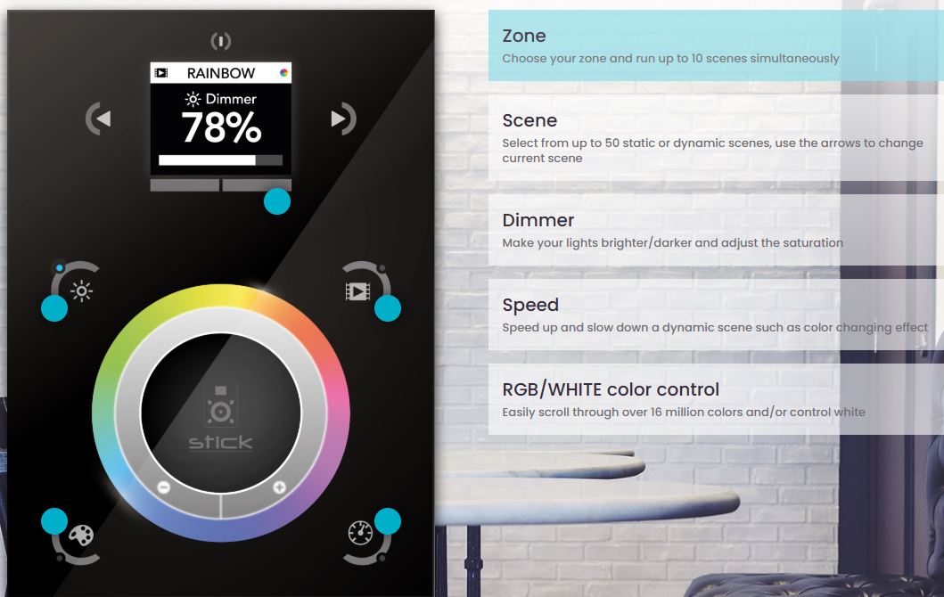 STICK-DE3 DMX Lighting Controller | Multi-Zone Touch Panel |Edwards ...