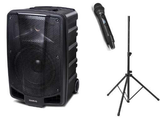 Picture of Apex Portable PA System with 2 Mics & Spkr Stand