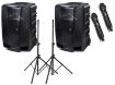 Picture of Apex and Slave Speaker Portable PA System with 2 Mics & Spkr Stands