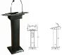 Picture of Lectern with Speaker, Amp & Mic: Black